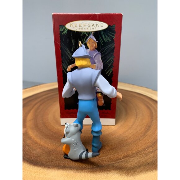 Disney Keepsake Ornament Captain John Smith & Meeko Pocahontas Handcrafted 1990s - Picture 2 of 9
